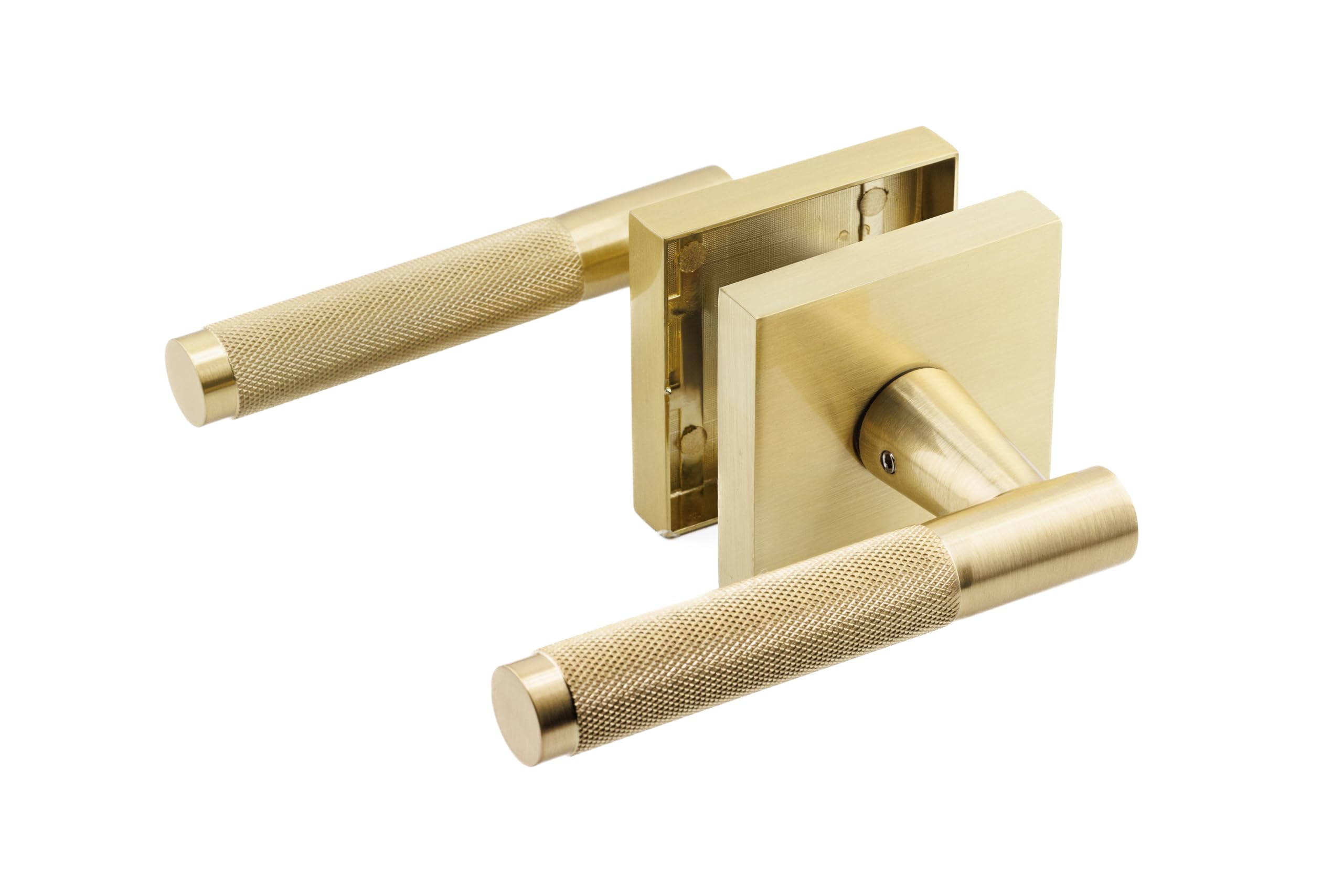 Premium Polished Satin Brass Door Handles for 1 3/8